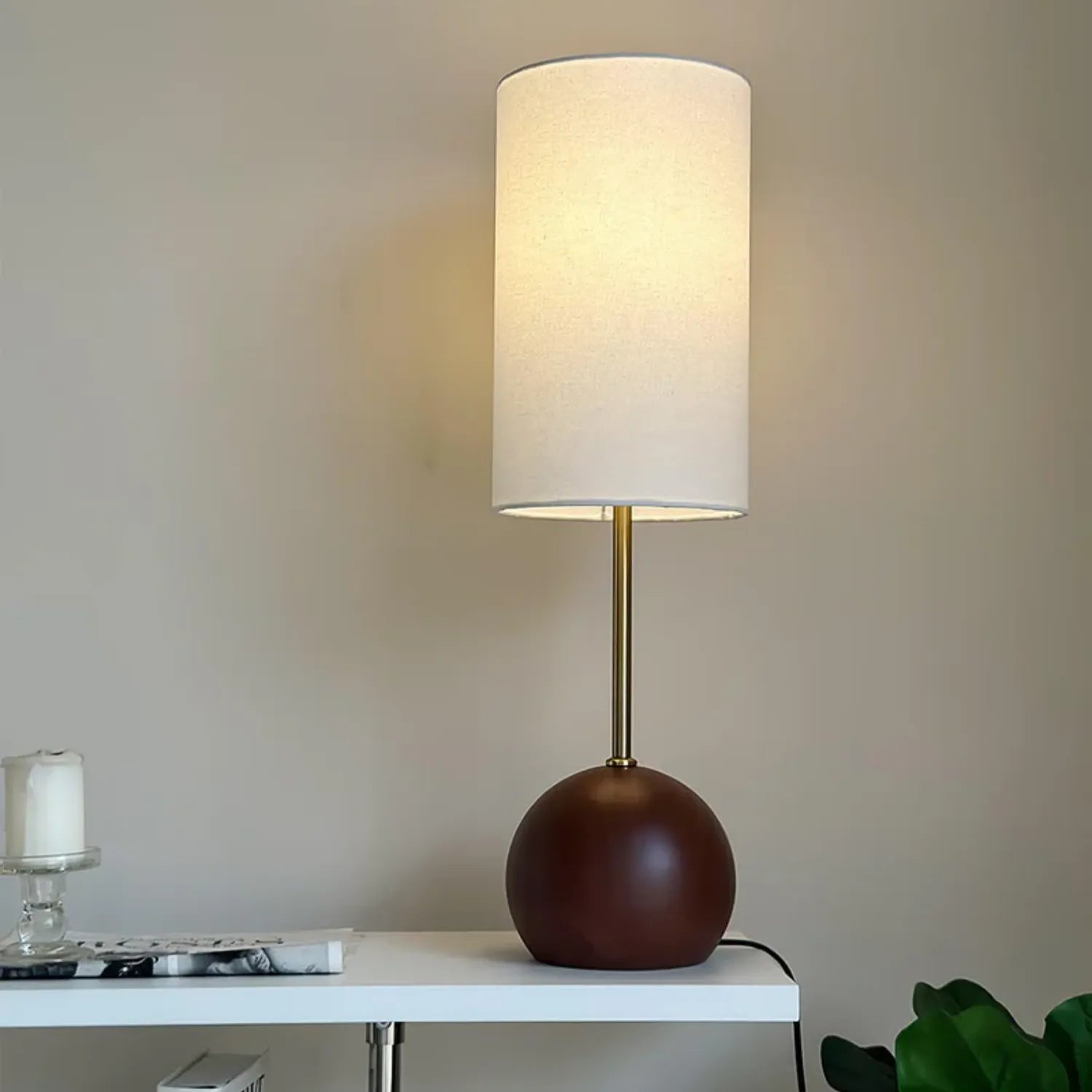 Virello – Wooden Spherical Table Lamp with Simple Design