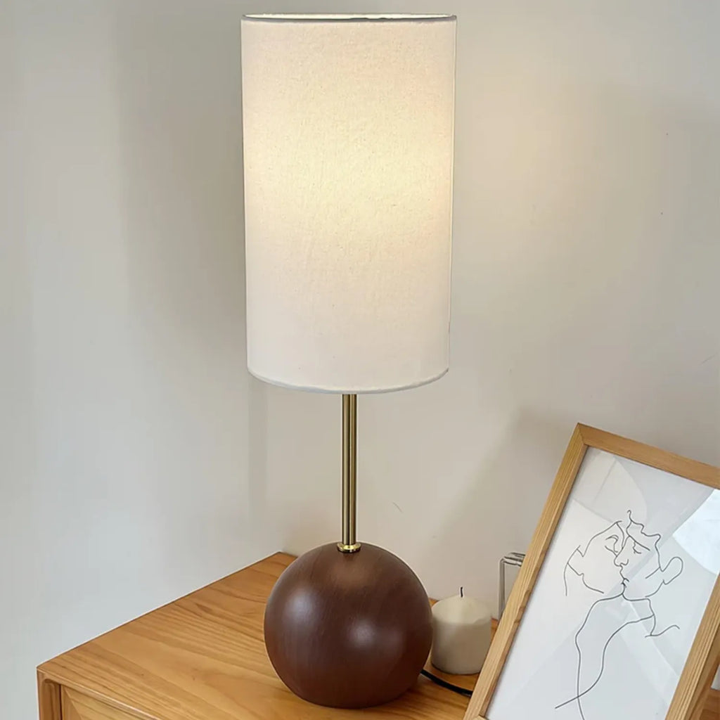 Virello – Wooden Spherical Table Lamp with Simple Design