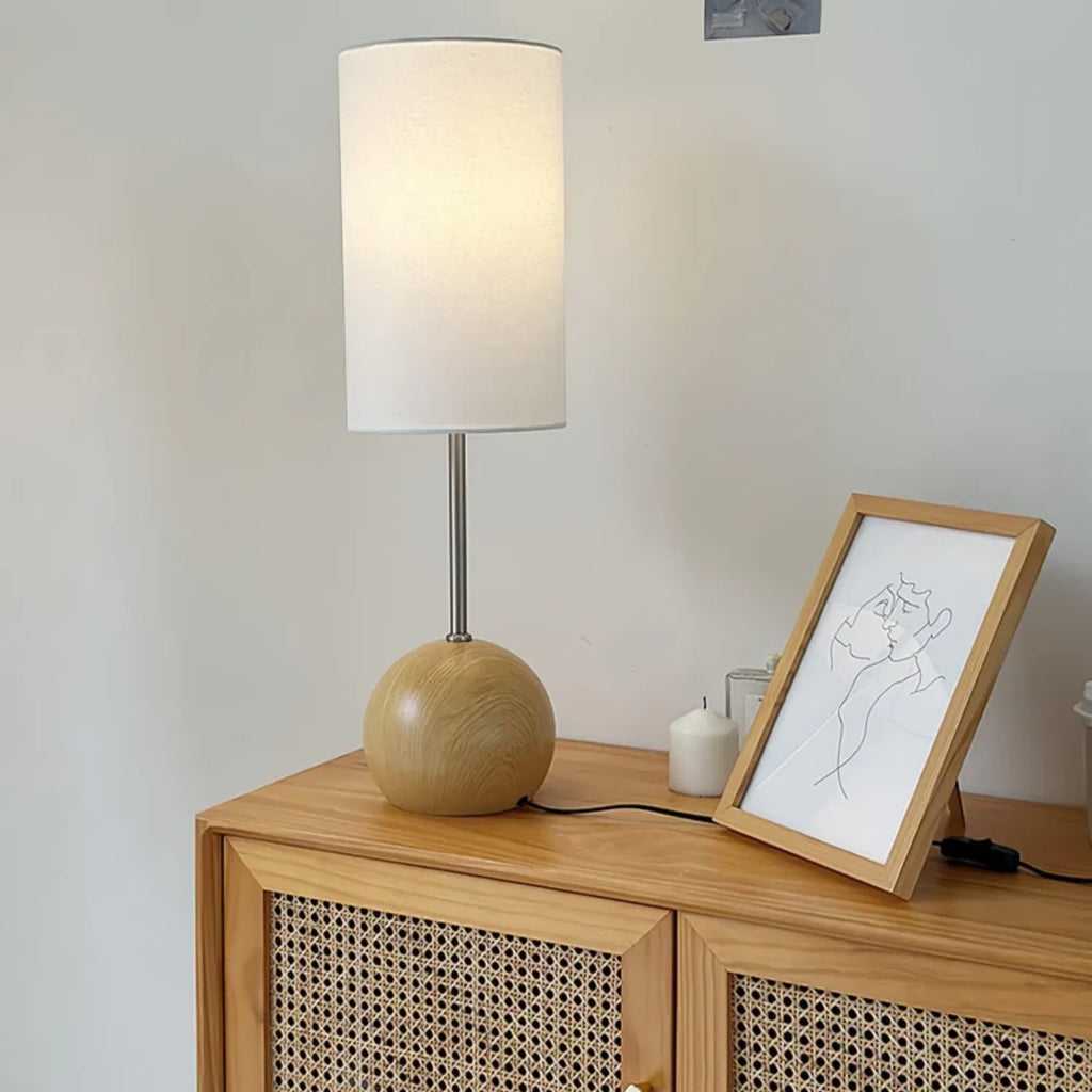 Virello – Wooden Spherical Table Lamp with Simple Design