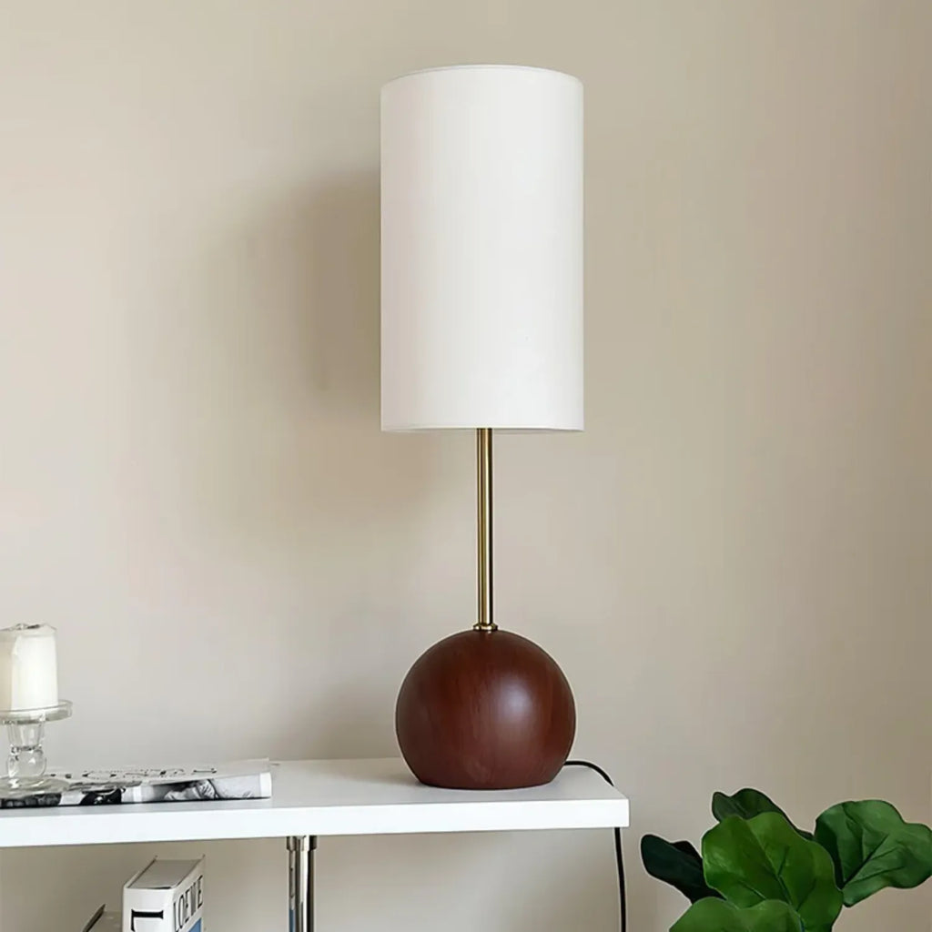Virello – Wooden Spherical Table Lamp with Simple Design