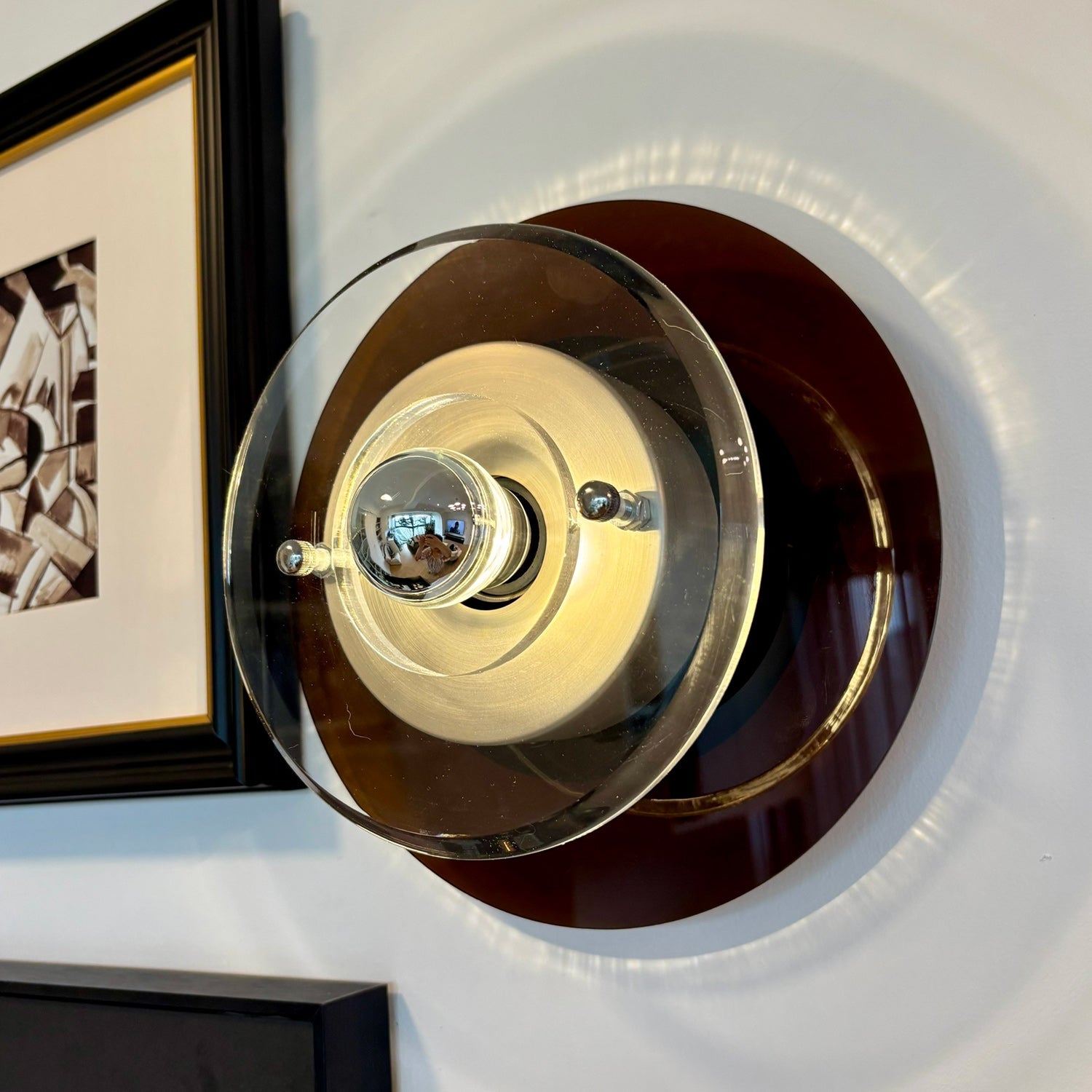 Orbit Space Age Layered Halo Wall Sconce