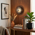 Orbit Space Age Layered Halo Wall Sconce