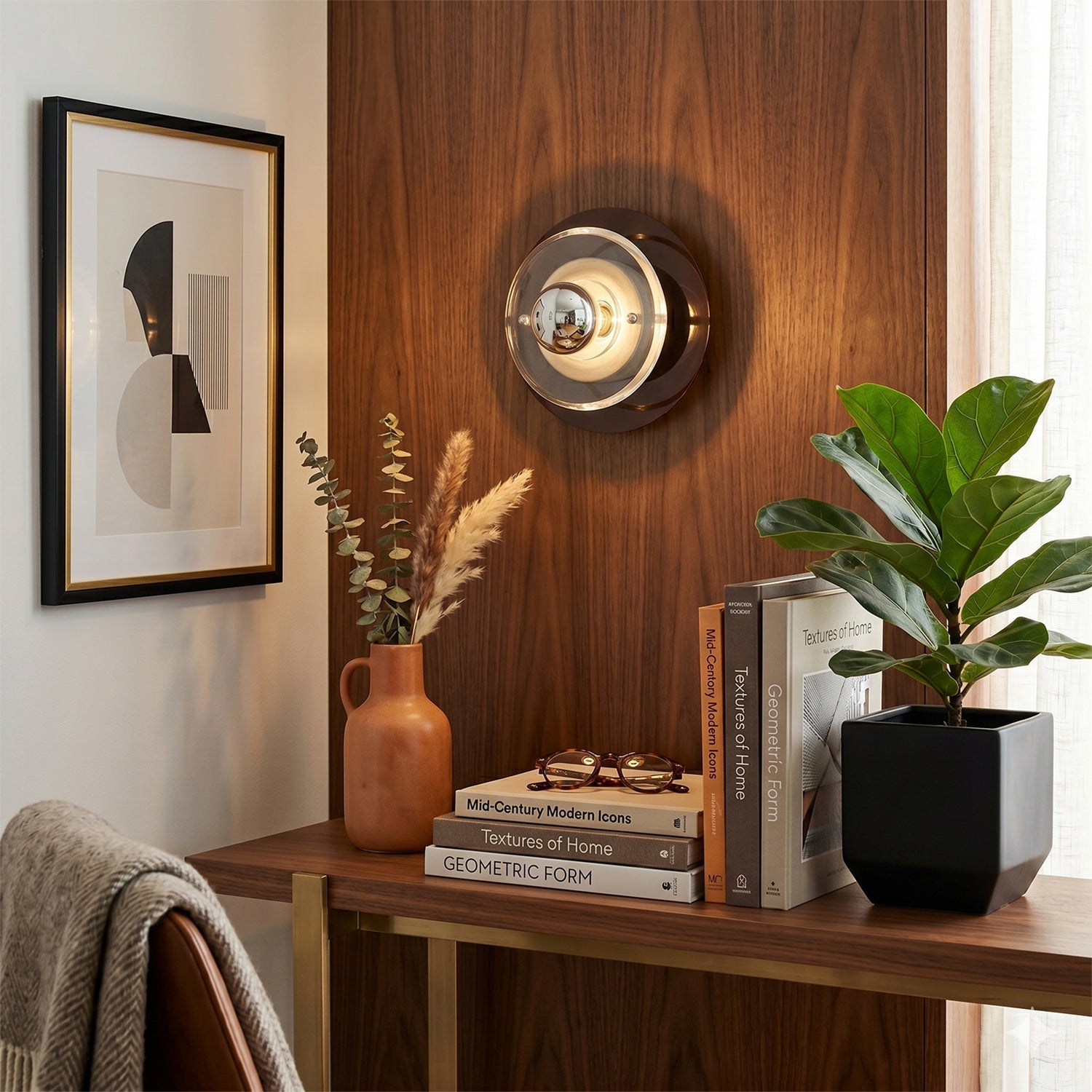 Orbit Space Age Layered Halo Wall Sconce