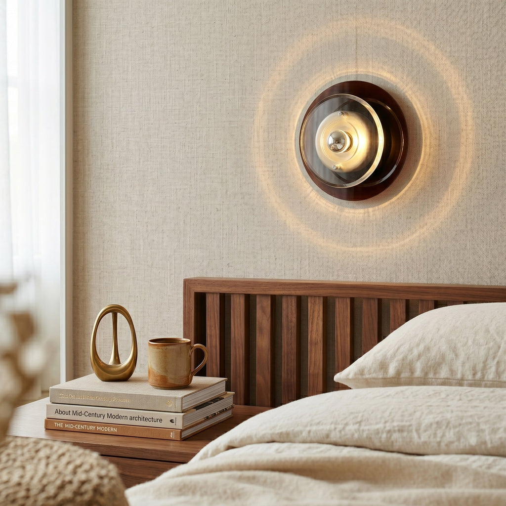 Orbit Space Age Layered Halo Wall Sconce