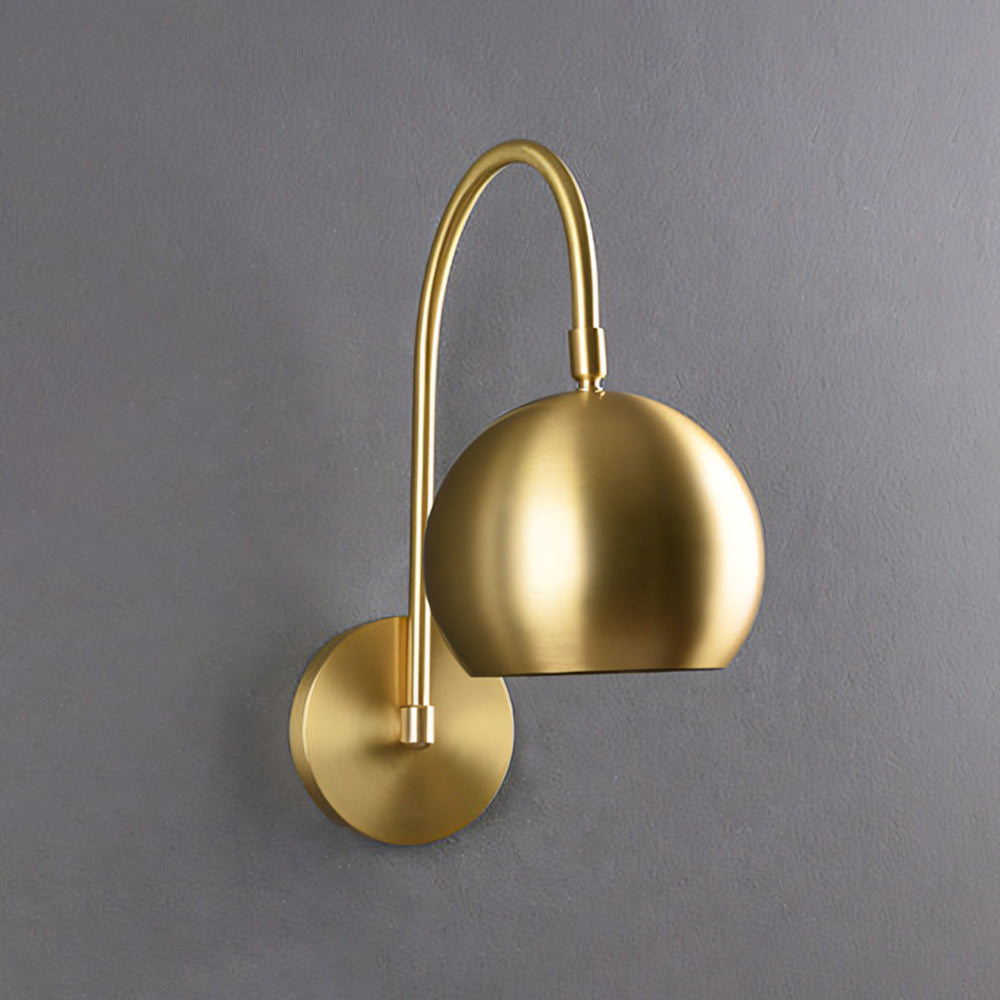 Orbiter Dome Single Gooseneck Brass Sconce