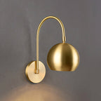 Orbiter Dome Single Gooseneck Brass Sconce
