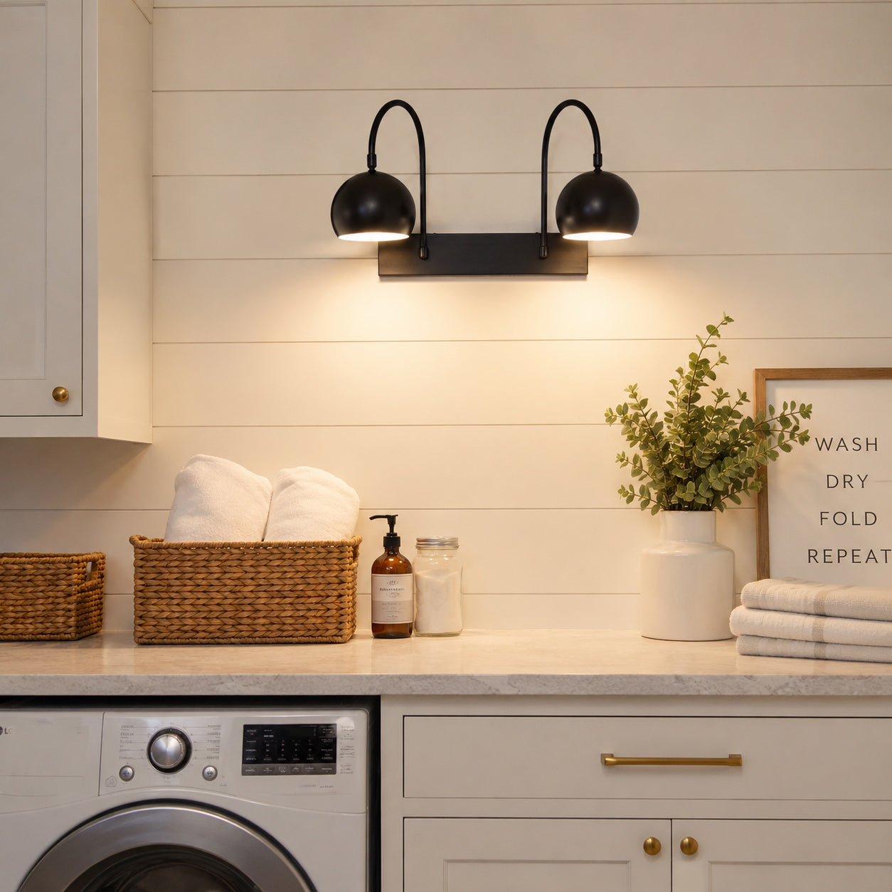 Orbiter Double Dome Brass Gooseneck Sconce