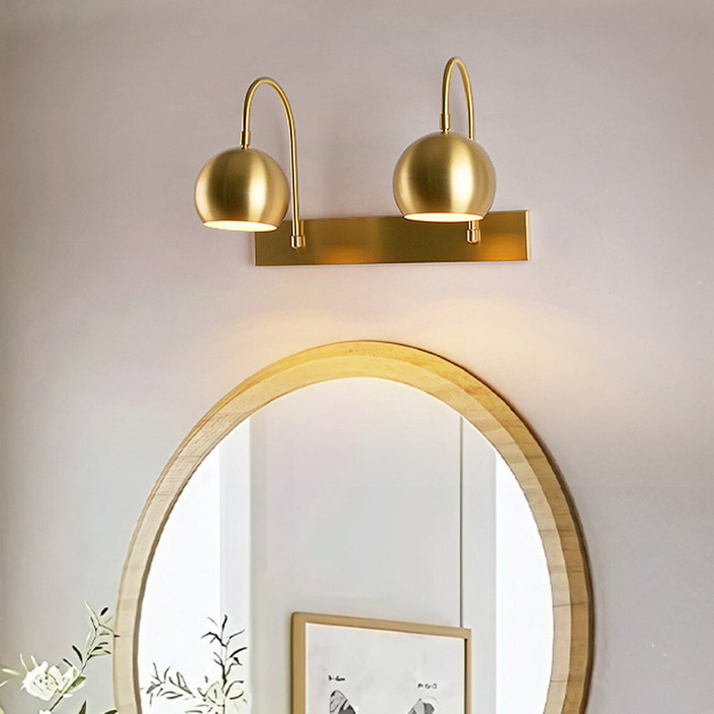Orbiter Double Dome Brass Gooseneck Sconce
