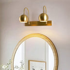 Orbiter Double Dome Brass Gooseneck Sconce