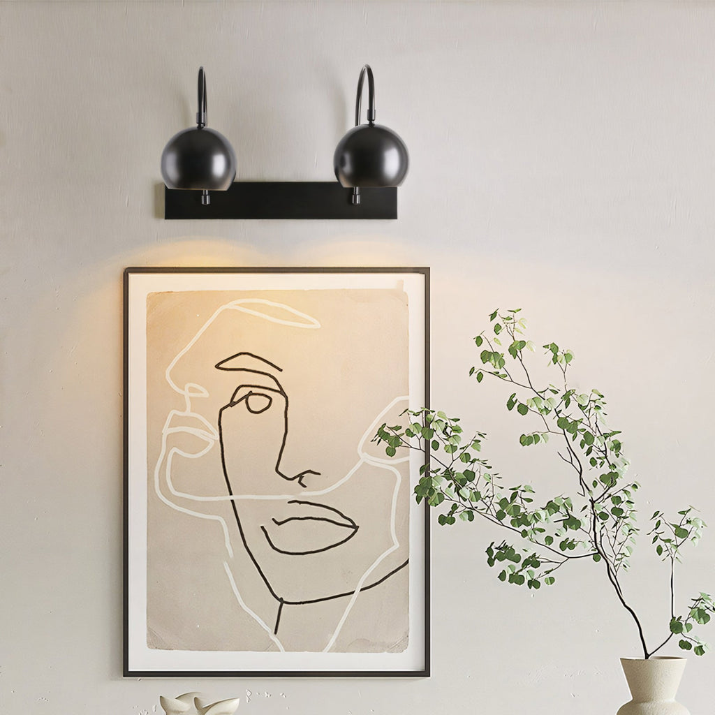 Orbiter Double Dome Brass Gooseneck Sconce