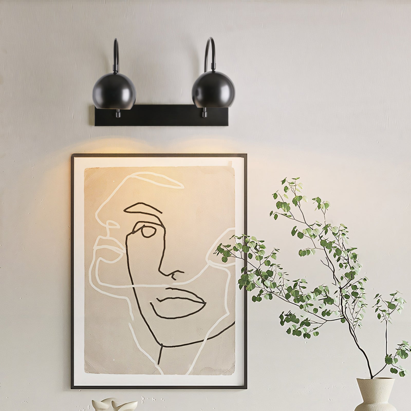 Orbiter Double Dome Brass Gooseneck Sconce