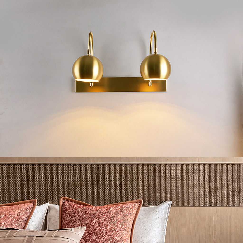 Orbiter Double Dome Brass Gooseneck Sconce