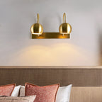 Orbiter Double Dome Brass Gooseneck Sconce