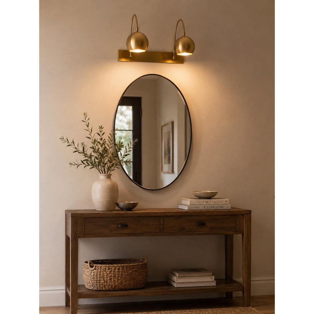 Orbiter Double Dome Brass Gooseneck Sconce