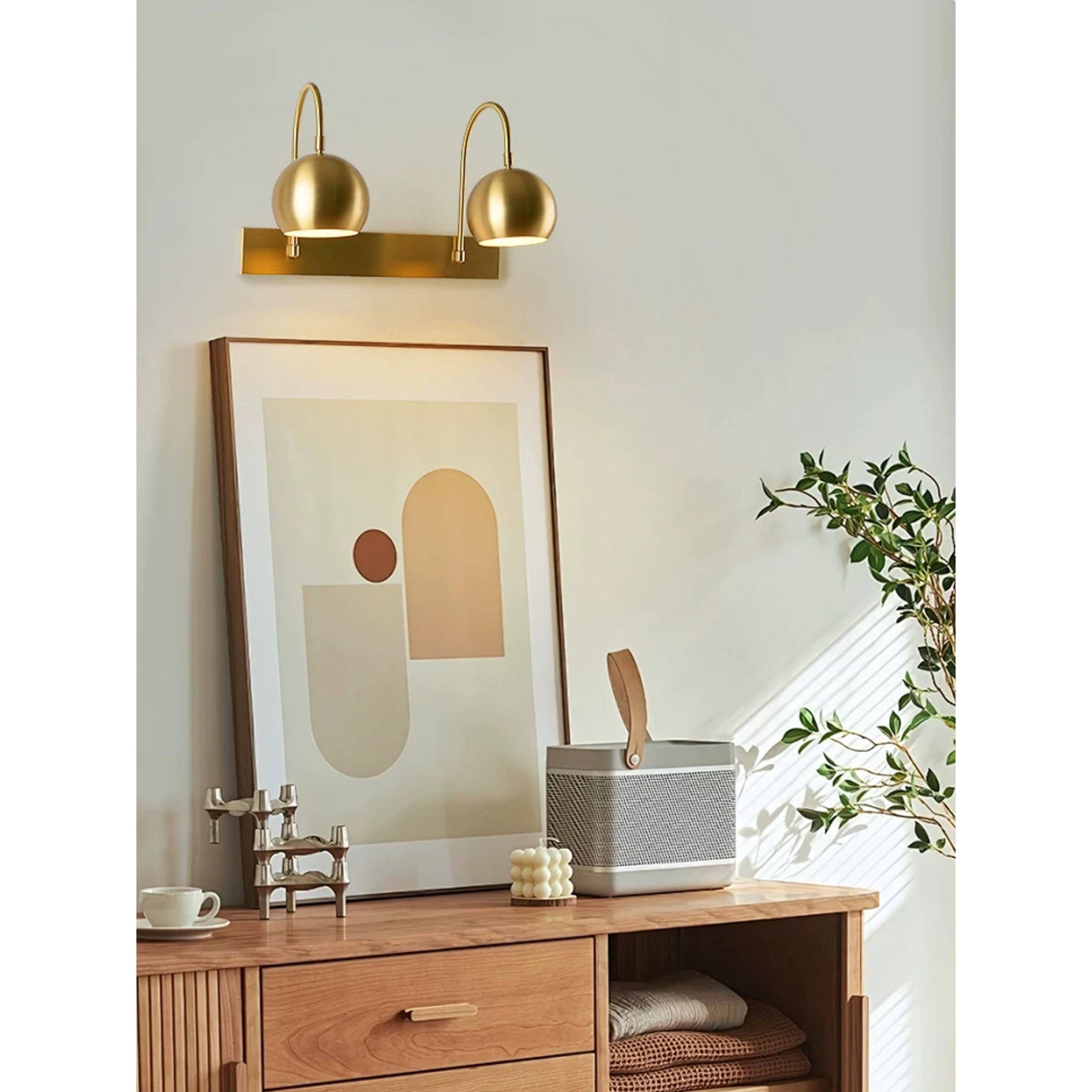 Orbiter Double Dome Brass Gooseneck Sconce