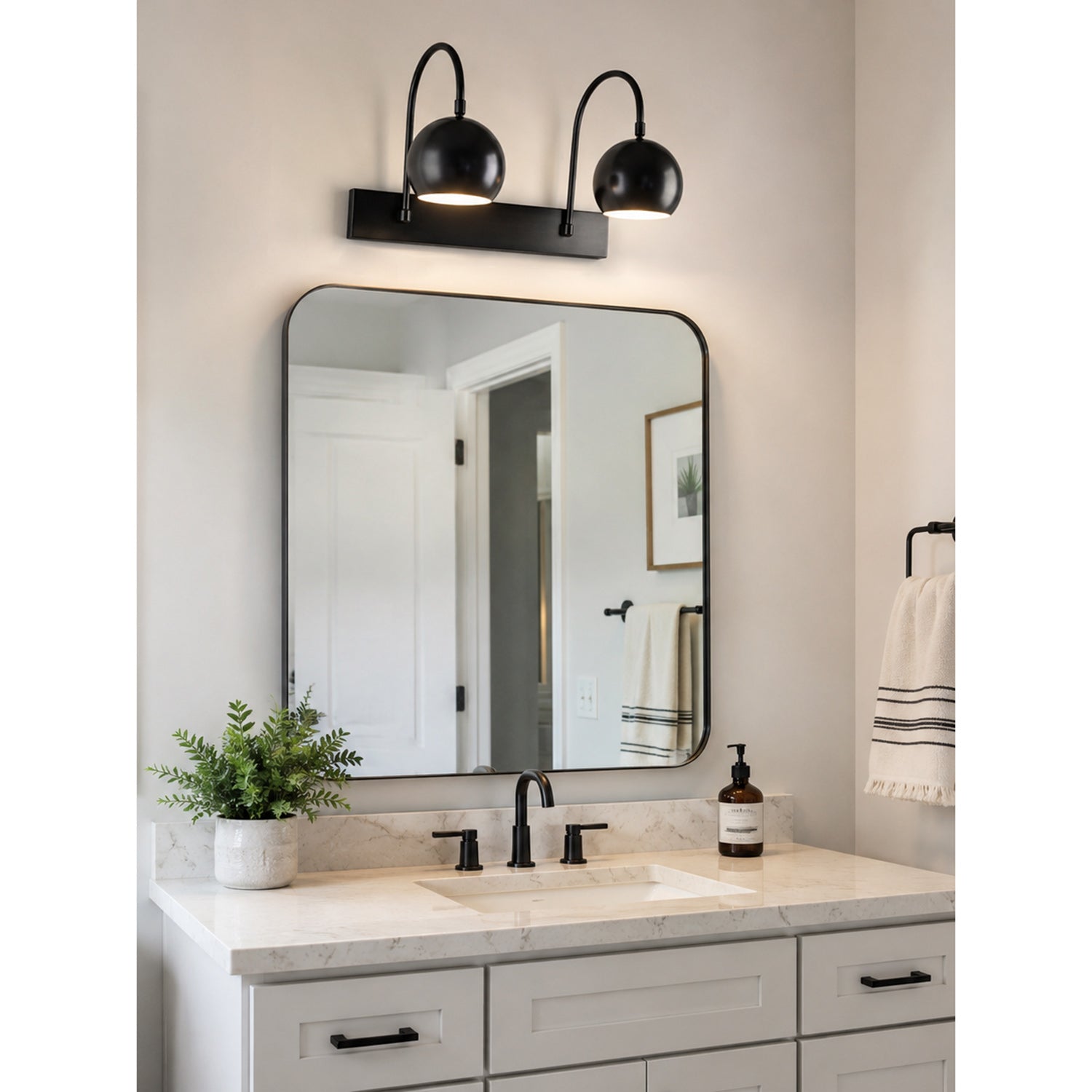 Orbiter Double Dome Brass Gooseneck Sconce