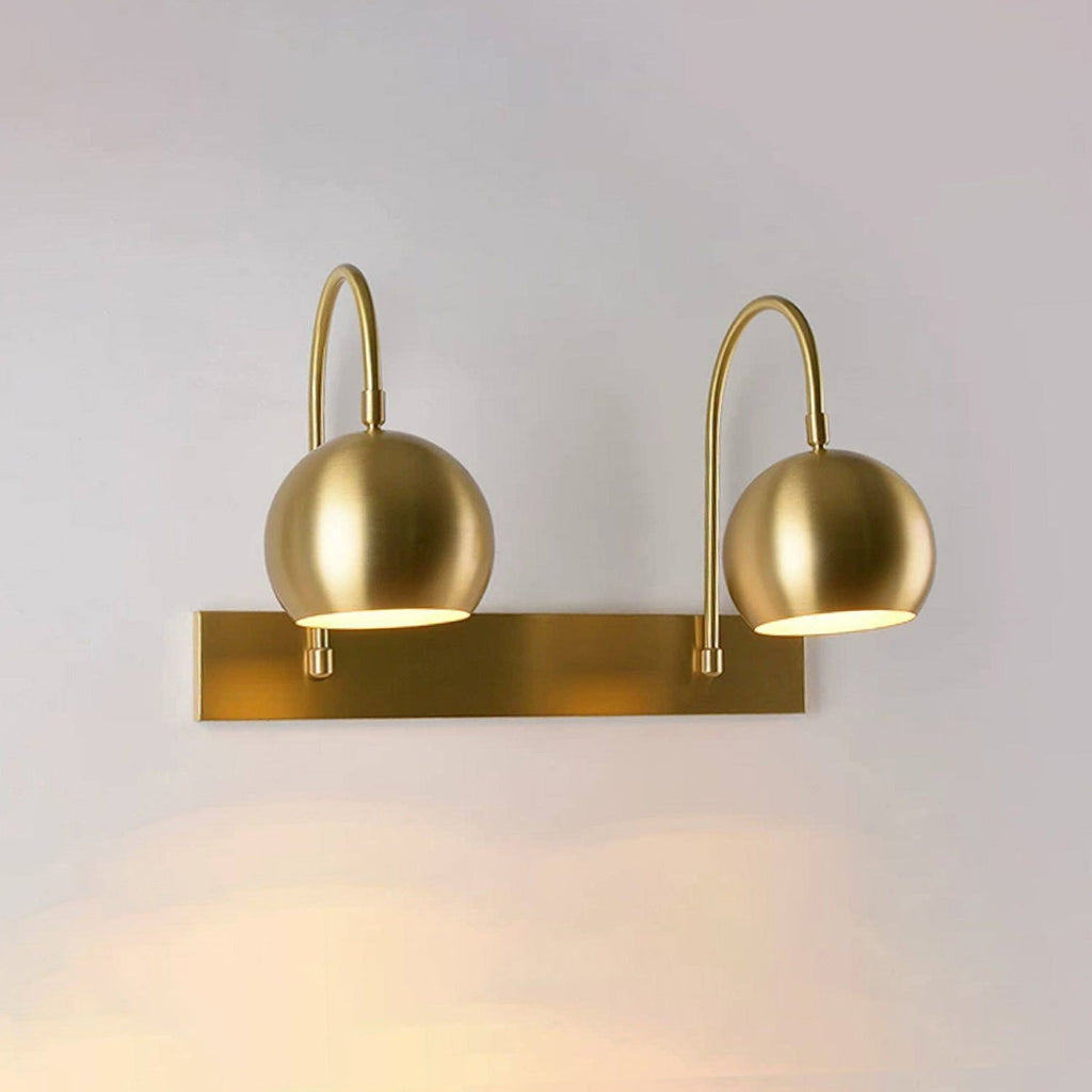 Orbiter Double Dome Brass Gooseneck Sconce