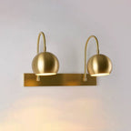 Orbiter Double Dome Brass Gooseneck Sconce