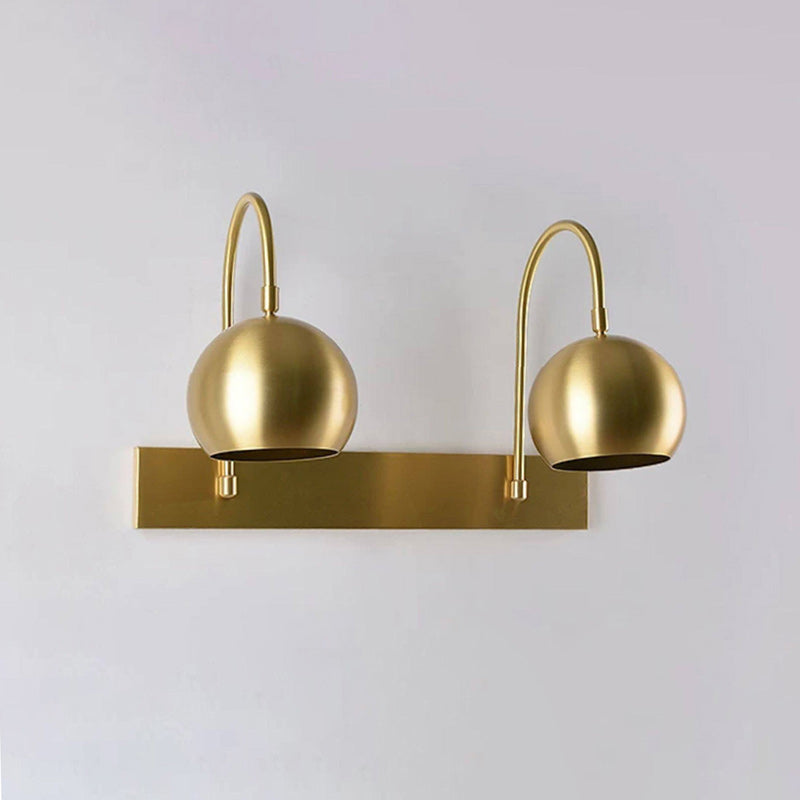 Orbiter Double Dome Brass Gooseneck Sconce