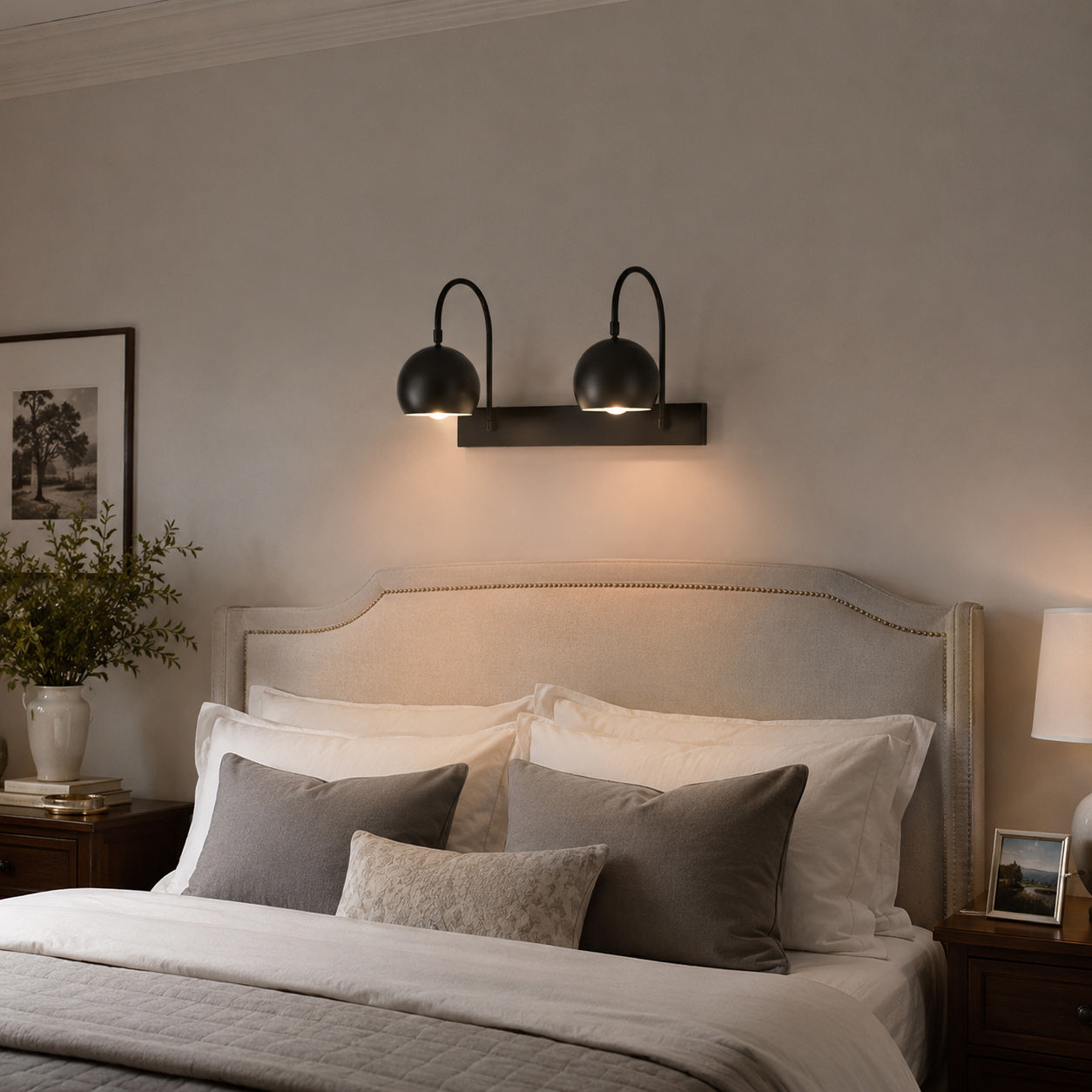 Orbiter Double Dome Brass Gooseneck Sconce
