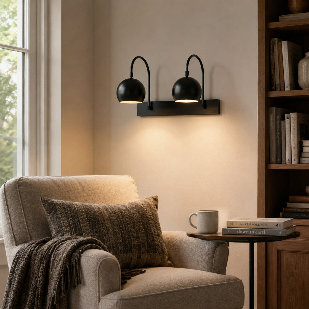 Orbiter Double Dome Brass Gooseneck Sconce