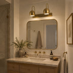 Orbiter Double Dome Brass Gooseneck Sconce