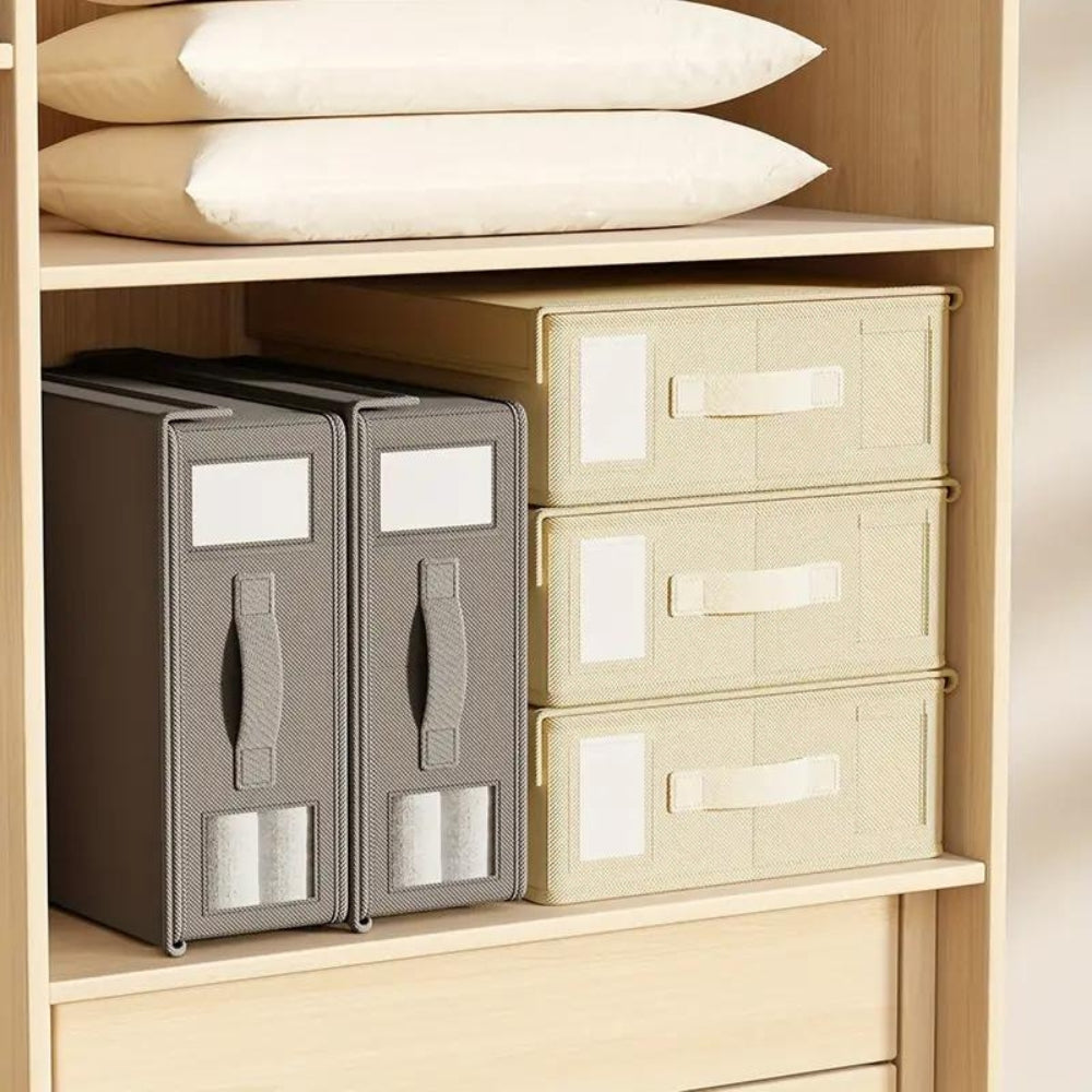 OrdnungPur: Foldable Bed Sheet Organizer – Space-saving & Ideal for Bed Linens, Blankets & Pillowcases