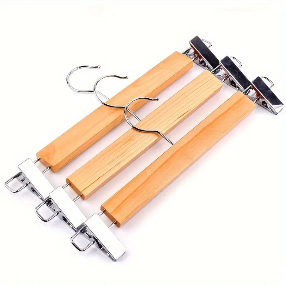 OrdnungPur: Wooden Hangers with Metal Clips – high-quality, durable & practical for pants, skirts & accessories