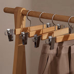 OrdnungPur: Wooden Hangers with Metal Clips – high-quality, durable & practical for pants, skirts & accessories