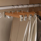 OrdnungPur: Wooden Hangers with Metal Clips – high-quality, durable & practical for pants, skirts & accessories