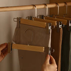 OrdnungPur: Wooden Hangers with Metal Clips – high-quality, durable & practical for pants, skirts & accessories