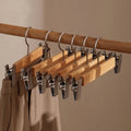 OrdnungPur: Wooden Hangers with Metal Clips – high-quality, durable & practical for pants, skirts & accessories