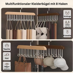 OrganizingLine: Stainless Steel & Wood Hanger – sturdy, rotatable & versatile for accessories & clothing