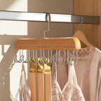 OrganizingLine: Stainless Steel & Wood Hanger – sturdy, rotatable & versatile for accessories & clothing
