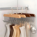 OrganizingLine: Stainless Steel & Wood Hanger – sturdy, rotatable & versatile for accessories & clothing