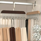 OrganizingLine: Stainless Steel & Wood Hanger – sturdy, rotatable & versatile for accessories & clothing