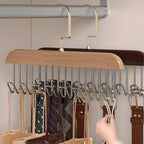 OrganizingLine: Stainless Steel & Wood Hanger – sturdy, rotatable & versatile for accessories & clothing
