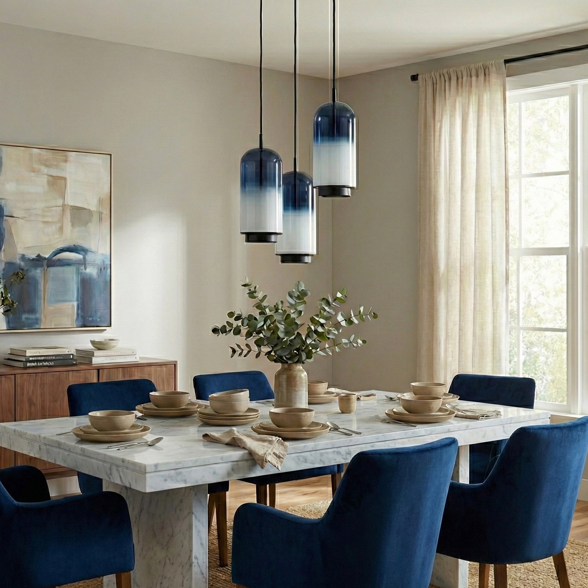 Oria Hand-Blown Gradient Glass Pendant Lamp