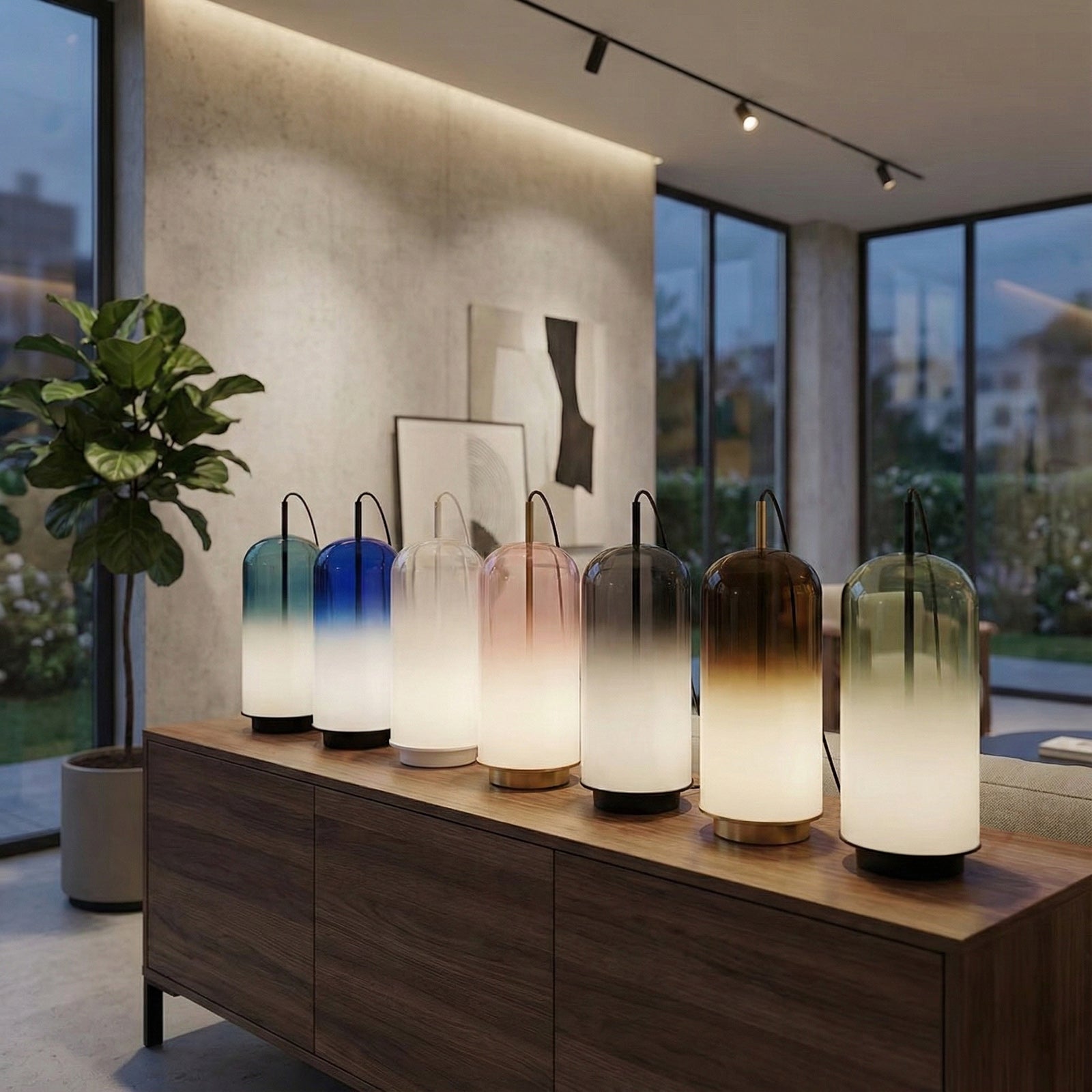 Oria Hand-Blown Gradient Glass Pendant Lamp