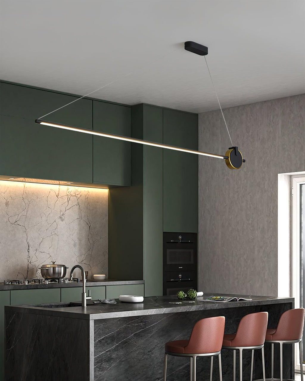 Modern Orion Minimalist Strip Chandelier
