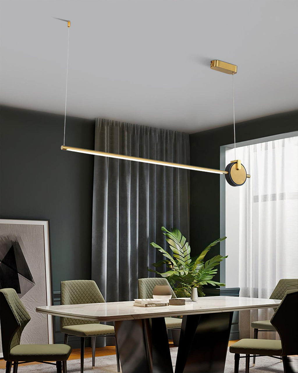 Modern Orion Minimalist Strip Chandelier