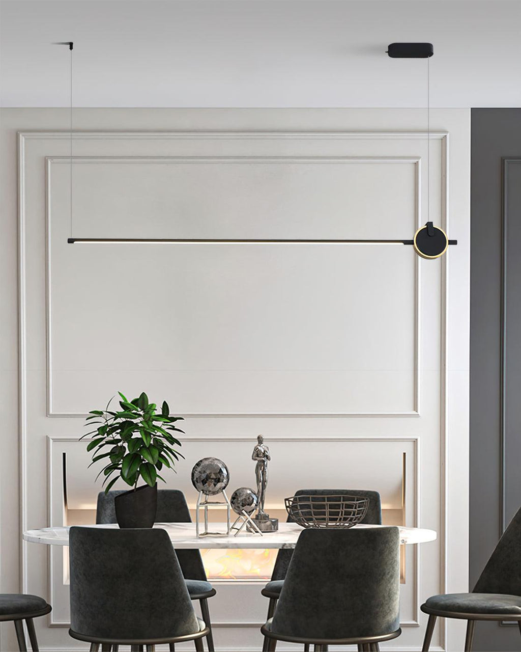 Modern Orion Minimalist Strip Chandelier