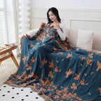Orna-Weaving Loom: Multi-layer Cotton Blanket with Jacquard Pattern & Tassel Edge – for Sofa & Bedroom