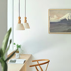 Wood & Linen Drum Pendant Light