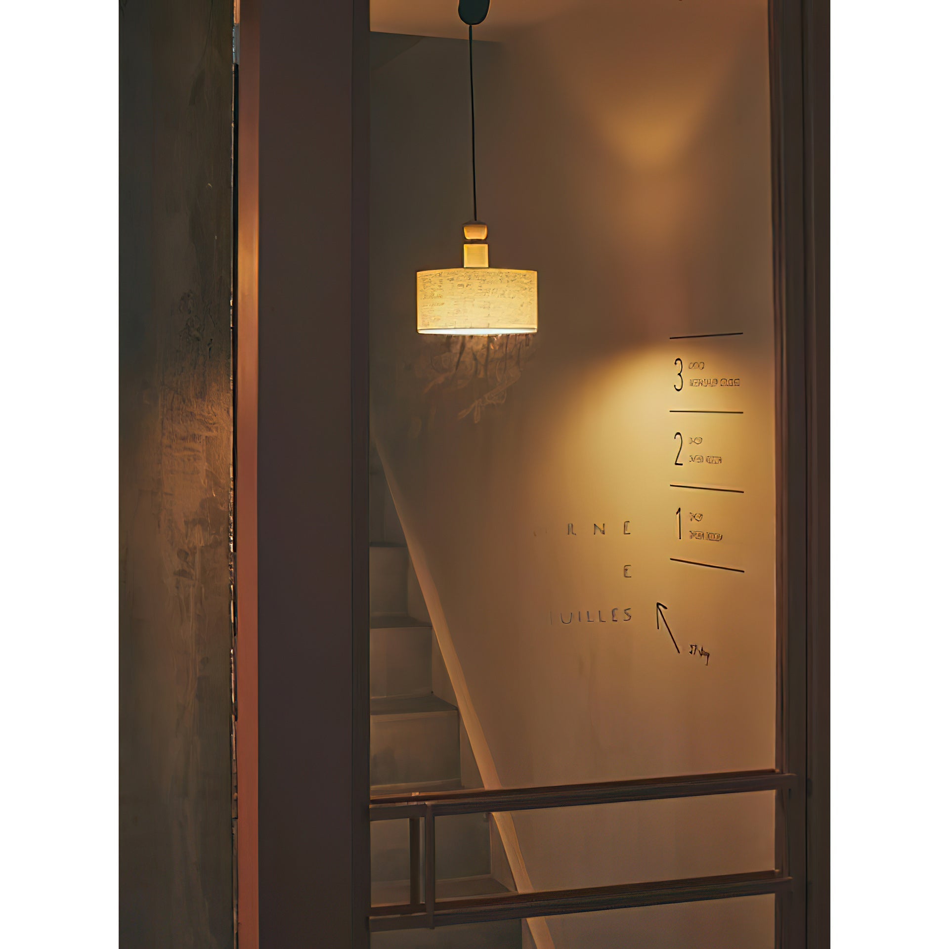 Wood & Linen Drum Pendant Light