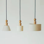 Wood & Linen Drum Pendant Light