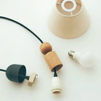 Wood & Linen Drum Pendant Light