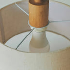 Wood & Linen Drum Pendant Light