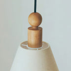 Wood & Linen Drum Pendant Light