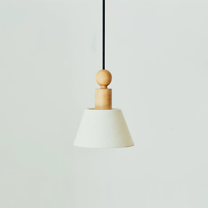 Wood & Linen Drum Pendant Light